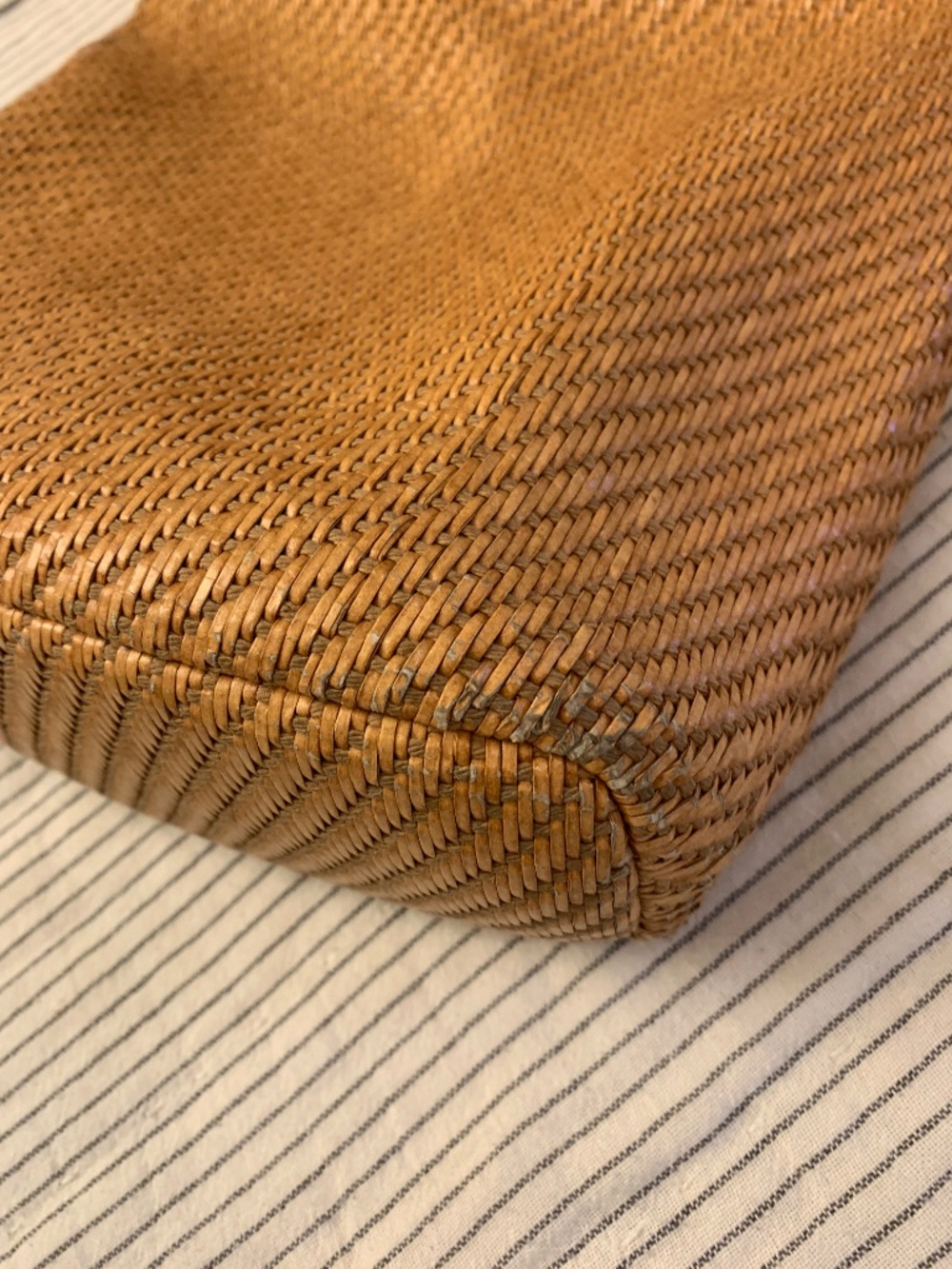 Fossil Vintage 75082 Straw Basketweave Crossbody Bag Tan Woven Boho Purse - Picture 7 of 16